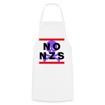 PAS DE NZS, PLUS JAMAIS, D’ANTIFASCISME, PAS D’AFD PURPLE - Tablier de cuisine - blanc - Devant - AI Model Male 185 dark (185cm)