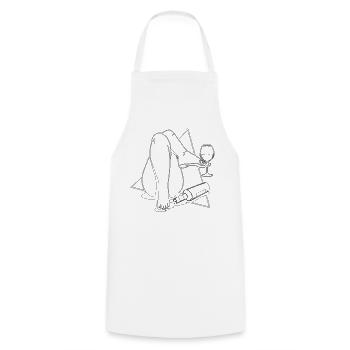 Wine Chill Out Female - Cooking Apron - white - Front - AI Model Male 185 dark (185cm)