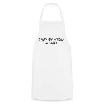 Je peux me tromper – mais j’en doute - Tablier de cuisine - blanc - Devant - AI Model Male 185 dark (185cm)