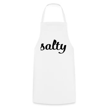 Salty Minimalist Spruch T-Shirt - Kochschürze - Weiß - Vorne - AI Model Male 185 dark (185cm)