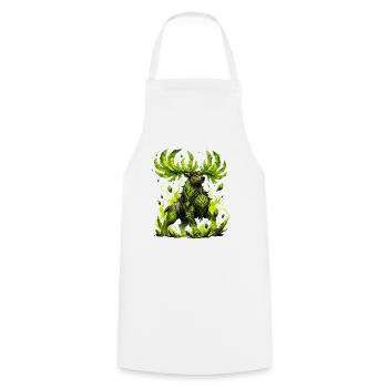Neon Crystal Deer - Cooking Apron - white - Front - AI Model Male 185 dark (185cm)