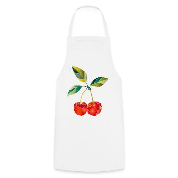 Geometric Cherries Illustration - Cooking Apron - white - Front - AI Model Male 185 dark (185cm)