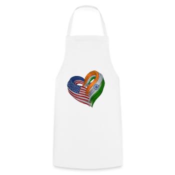 Heart of the USA and India - Cooking Apron - white - Front - AI Model Male 185 dark (185cm)