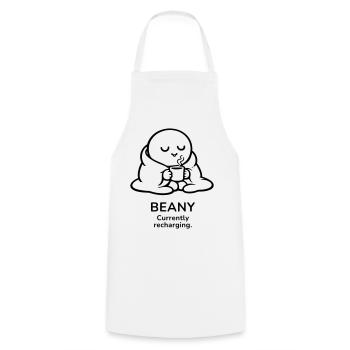 Beany – En recharge actuelle | Ambiance Café Douillette - Tablier de cuisine - blanc - Devant - AI Model Male 185 dark (185cm)