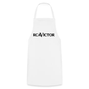 RCA Victor Klassisches Logo-Design In Schwarz - Kochschürze - Weiß - Vorne - AI Model Male 185 dark (185cm)