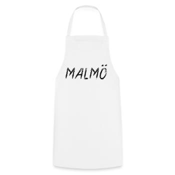 Malmö Suède Style Grunge Pinceau Noir - Tablier de cuisine - blanc - Devant - AI Model Male 185 dark (185cm)