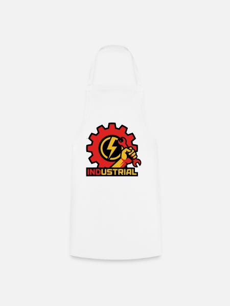 Elektriker Zahnrad Logo - Kochschürze - Weiß