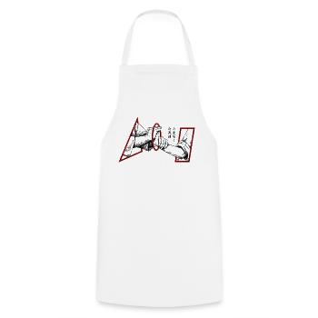 Aikido Technique Kotegaeshi Wrist Lock Budo - Cooking Apron - white - Front - AI Model Male 185 dark (185cm)