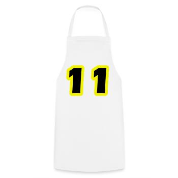 11 Number Symbol - Cooking Apron - white - Front - AI Model Male 185 dark (185cm)