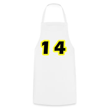 14 Number Symbol - Cooking Apron - white - Front - AI Model Male 185 dark (185cm)