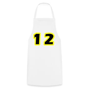 12 Symbole numérique - Tablier de cuisine - blanc - Devant - AI Model Male 185 dark (185cm)