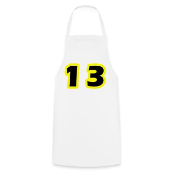 Symbole numérique 13 - Tablier de cuisine - blanc - Devant - AI Model Male 185 dark (185cm)