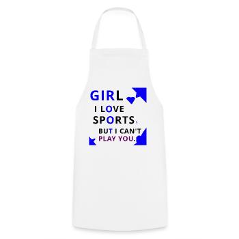 Typographie de la pièce Bold Girl - Tablier de cuisine - blanc - Devant - AI Model Male 185 dark (185cm)