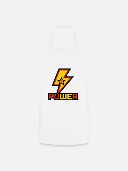 Power Blitz Stern Logo - Kochschürze - Weiß