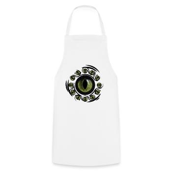 Circular cyclic green eye - Cooking Apron - white - Front - AI Model Male 185 dark (185cm)