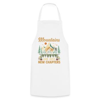 Hiking Mountain Trail Backpacking Outdoors Reading - Cooking Apron - white - Front - AI Model Male 185 dark (185cm)