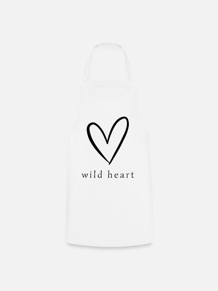 Wild Heart | Modern Herz Shirt - Kochschürze - Weiß