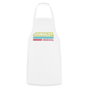 Journaliste dicté - Tablier de cuisine - blanc - Devant - AI Model Male 185 dark (185cm)