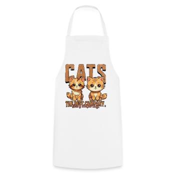 Meilleur duo de compagnie des Cats - Tablier de cuisine - blanc - Devant - AI Model Male 185 dark (185cm)