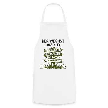 Wegweiser der Wege – Wald und Feld - Kochschürze - Weiß - Vorne - AI Model Male 185 dark (185cm)