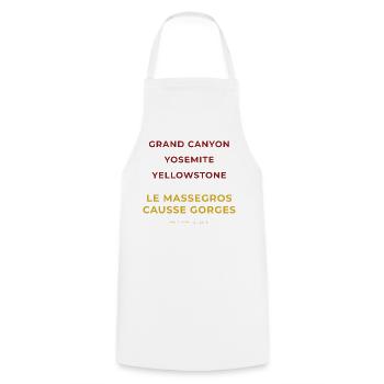 Le Massegros Causse Gorges Lozère - Grand Canyon - Tablier de cuisine - blanc - Devant - AI Model Male 185 dark (185cm)