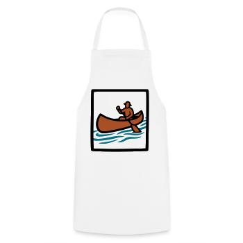 Canoe Paddler Badge Icon - Cooking Apron - white - Front - AI Model Male 185 dark (185cm)