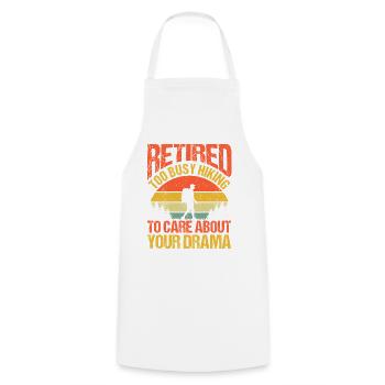 Hiking Mountain Trail Backpacking Outdoors Retired - Cooking Apron - white - Front - AI Model Male 185 dark (185cm)