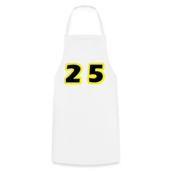 25 Number symbol - Cooking Apron - white - Front - AI Model Male 185 dark (185cm)