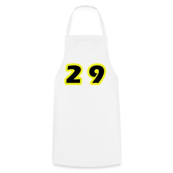 29 Symbole numérique - Tablier de cuisine - blanc - Devant - AI Model Male 185 dark (185cm)