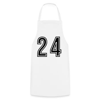 24 Symbole numérique - Tablier de cuisine - blanc - Devant - AI Model Male 185 dark (185cm)