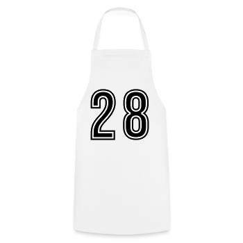 28 Symbole numérique - Tablier de cuisine - blanc - Devant - AI Model Male 185 dark (185cm)