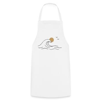 Lune et mer - Tablier de cuisine - blanc - Devant - AI Model Male 185 dark (185cm)
