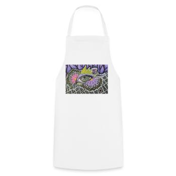 Psychedelic Single Eye Pattern - Cooking Apron - white - Front - AI Model Male 185 dark (185cm)