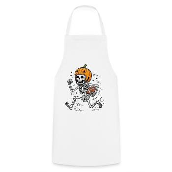 Halloween, America Football, Skeleton - Cooking Apron - white - Front - AI Model Male 185 dark (185cm)