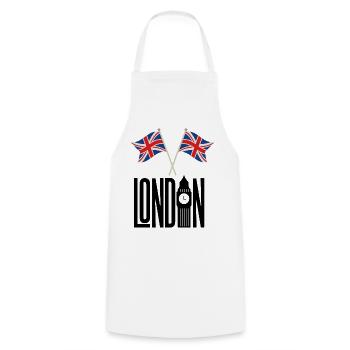 London - Cooking Apron - white - Front - AI Model Male 185 dark (185cm)