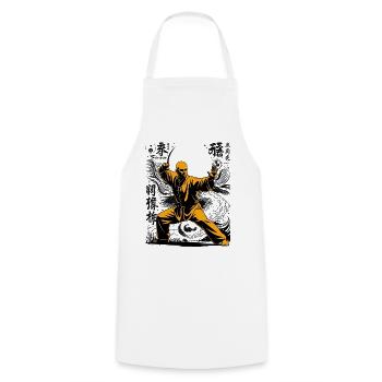 Tai Chi Zen Meditation – Chi Qigong Training - Cooking Apron - white - Front - AI Model Male 185 dark (185cm)