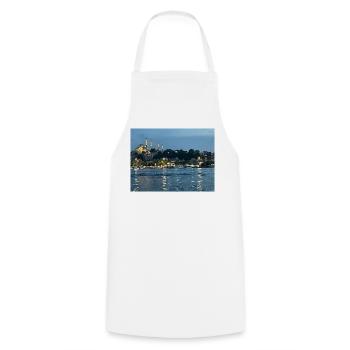 Night Bosphorus Istanbul - Cooking Apron - white - Front - AI Model Male 185 dark (185cm)