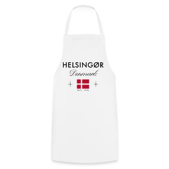 Helsingør Dänemark Koordinaten Reise Souvenir - Kochschürze - Weiß - Vorne - AI Model Male 185 dark (185cm)