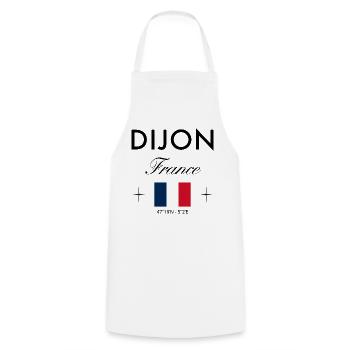 Dijon France Coordinates Travel Souvenir - Cooking Apron - white - Front - AI Model Male 185 dark (185cm)