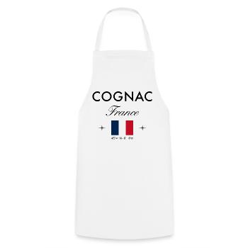 Souvenir de voyage coordonné Cognac France - Tablier de cuisine - blanc - Devant - AI Model Male 185 dark (185cm)