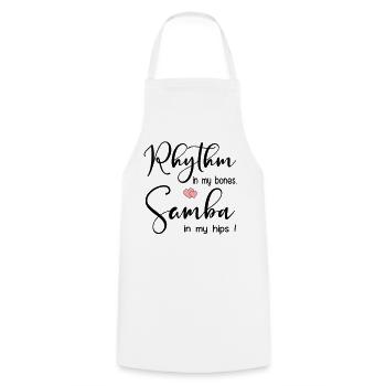 Samba Rhythm Dancing - Cooking Apron - white - Front - AI Model Male 185 dark (185cm)
