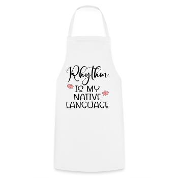 Langage de la danse rythmique - Tablier de cuisine - blanc - Devant - AI Model Male 185 dark (185cm)