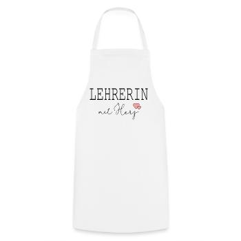 Lehrerin mit Herz - Kochschürze - Weiß - Vorne - AI Model Male 185 dark (185cm)