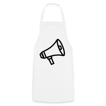 mégaphone - Tablier de cuisine - blanc - Devant - AI Model Male 185 dark (185cm)