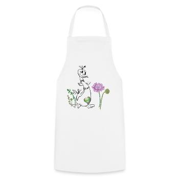 Canard dans la prairie - Tablier de cuisine - blanc - Devant - AI Model Male 185 dark (185cm)