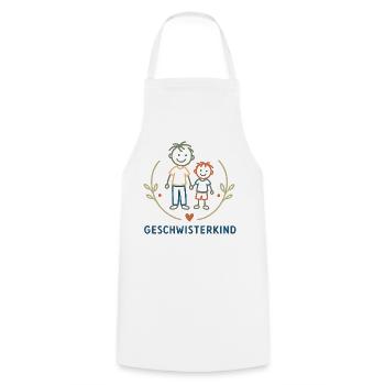 Geschwisterkind Brüder Illustration - Kochschürze - Weiß - Vorne - AI Model Male 185 dark (185cm)