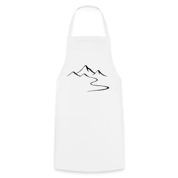 Silhouette du contour des montagnes - Tablier de cuisine - blanc - Devant - AI Model Male 185 dark (185cm)