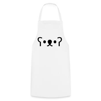 Kuma Bear ʕ•ᴥ•ʔ Cute Bear Emoticon - Cooking Apron - white - Front - AI Model Male 185 dark (185cm)