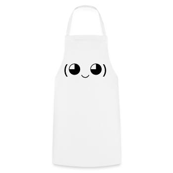 Émoticon kawaii Sourire (◕‿◕) Mignon - Tablier de cuisine - blanc - Devant - AI Model Male 185 dark (185cm)