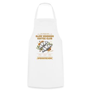 Petit-déjeuner, Café Matin, Brunch, Café - Tablier de cuisine - blanc - Devant - AI Model Male 185 dark (185cm)